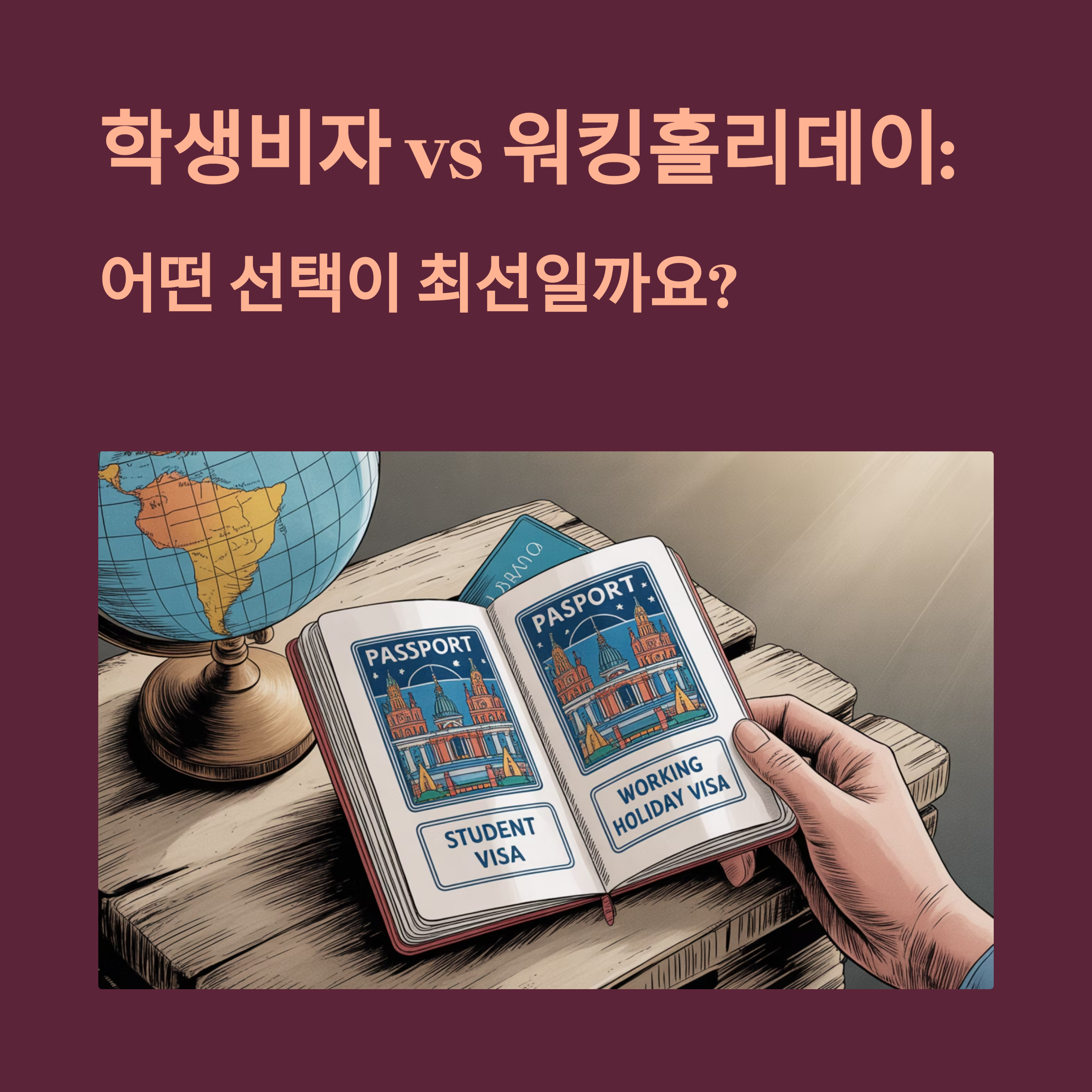 유학 후 해외 체류의 두 갈래길: 학생비자와 워홀 완벽 비교