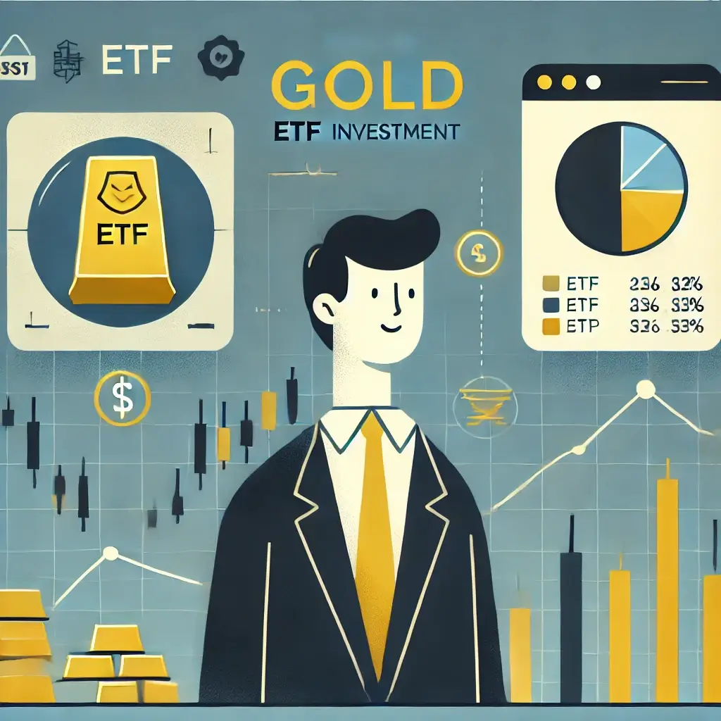 금 ETF 투자 상품을 비교하는 남자