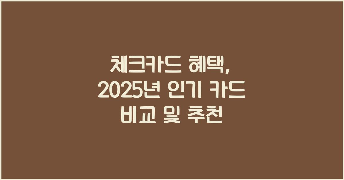 체크카드 혜택