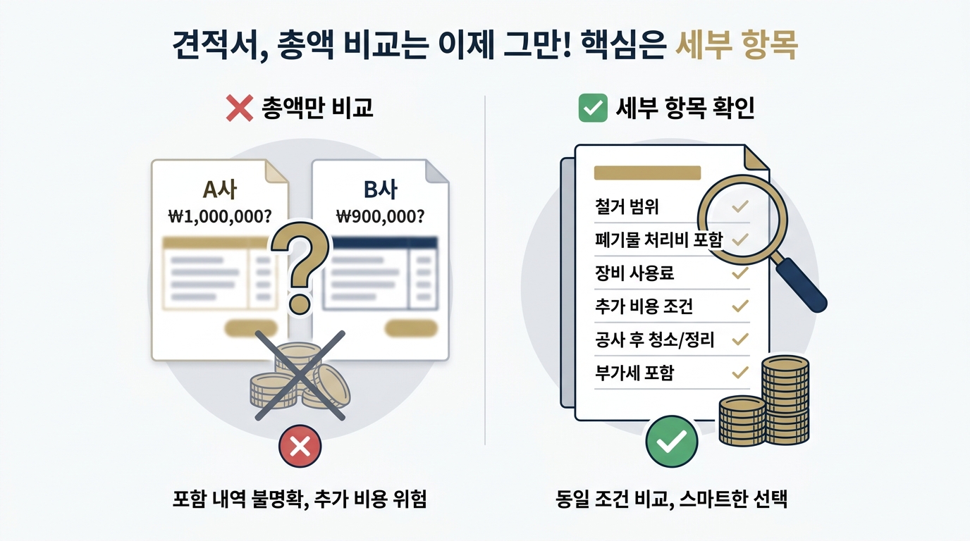 견적서 모든 항목을 비교하는 것이 중요