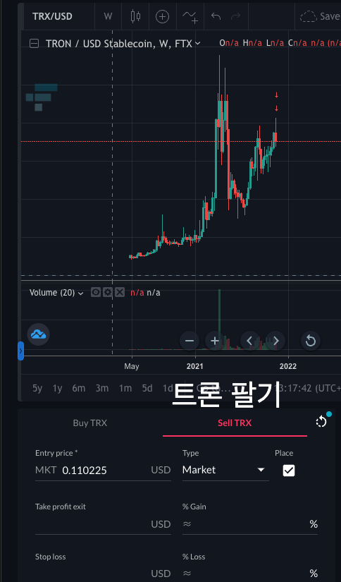 FTX 트론 사이트 창