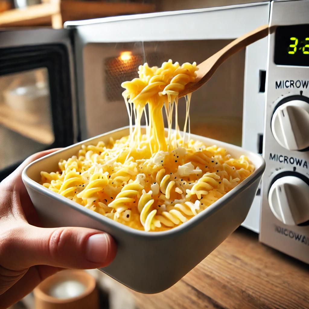 전자레인지 파스타 치즈까지 올려먹기
