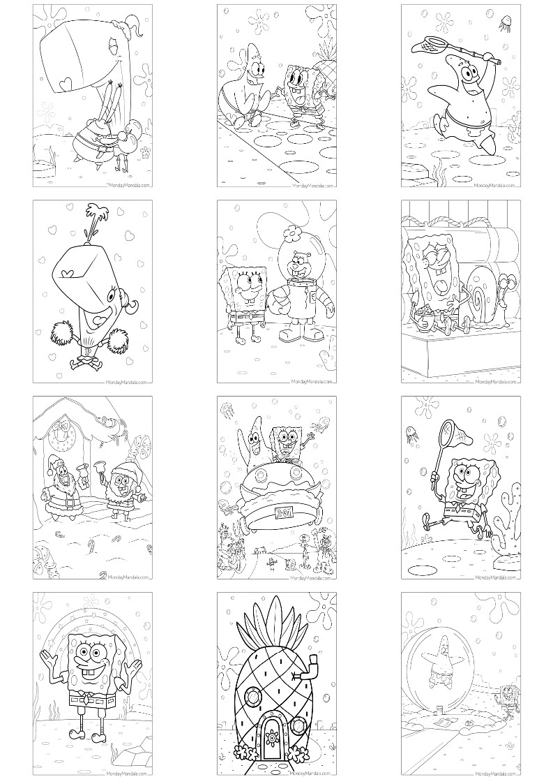 스폰지밥 색칠공부 도안