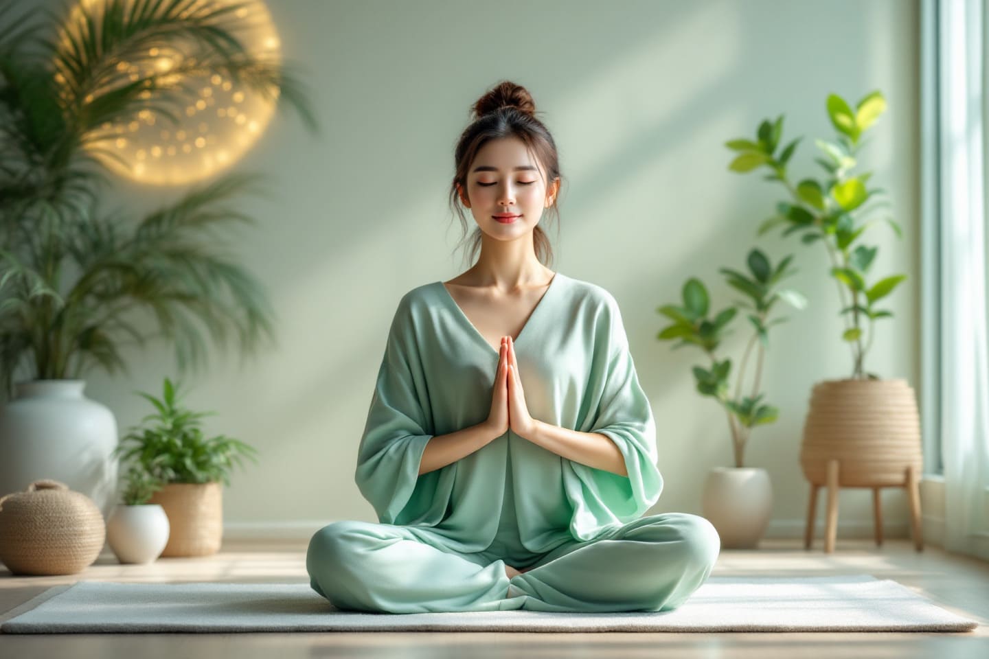 스트레스 관리를 하는 여성