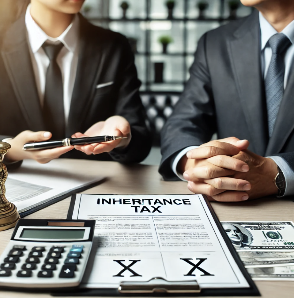 세무 전문가와 증여세를 논의하며 중요한 정보를 확인하는 모습