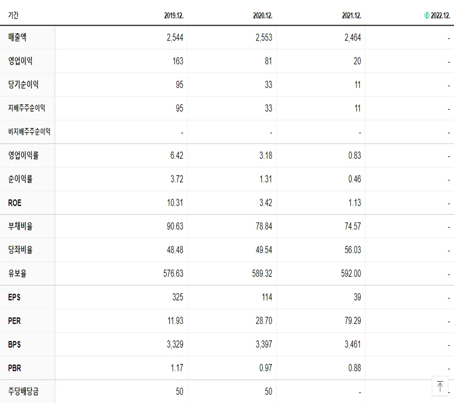신화인터텍 재무제표