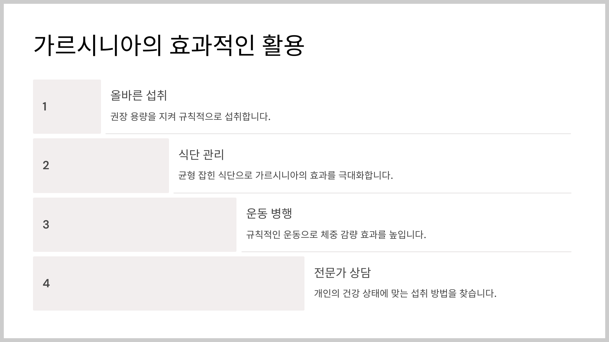 가르시니아 체중 관리
