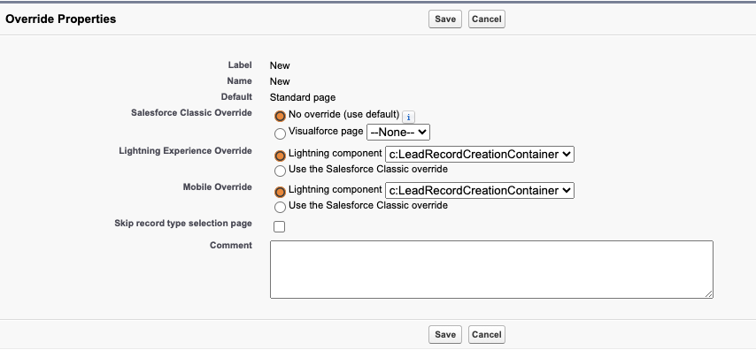 Overriding Standard Buttons