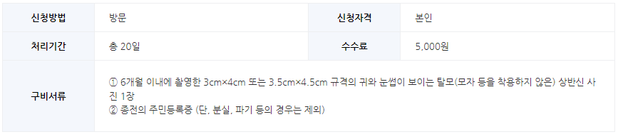 주민등록증 재발급