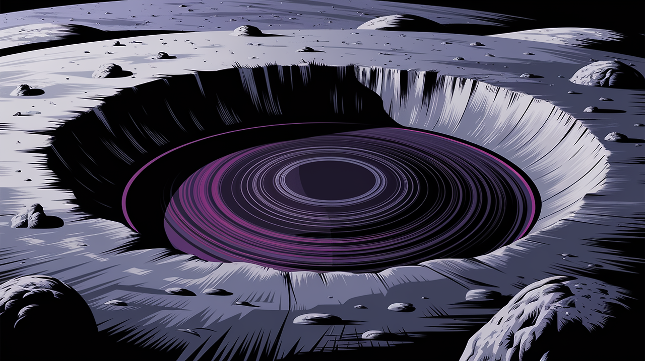 거대한 용암이 흘러들어 움푹패인 달표면