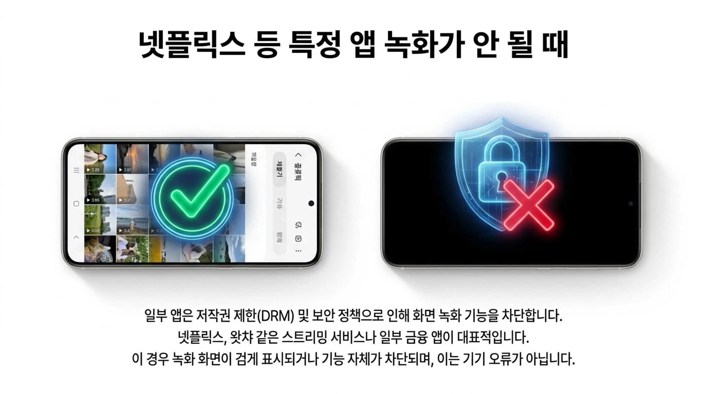 갤럭시 화면 녹화가 안 되는 경우
