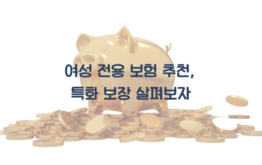여성 전용 보험 추천, 특화 보장 확인!