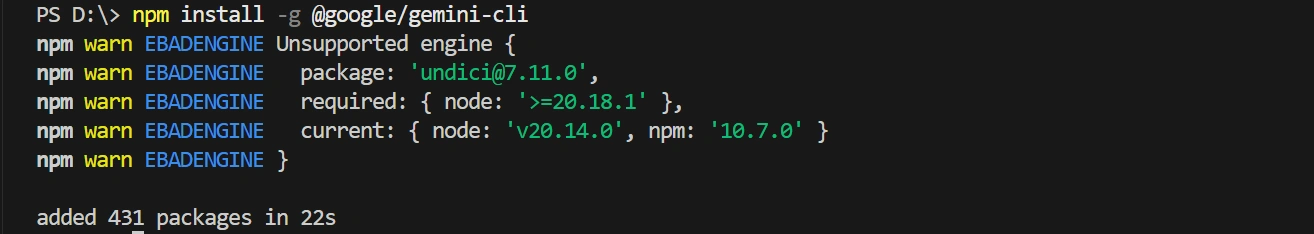 Easy installation of Gemini CLI with a simple command