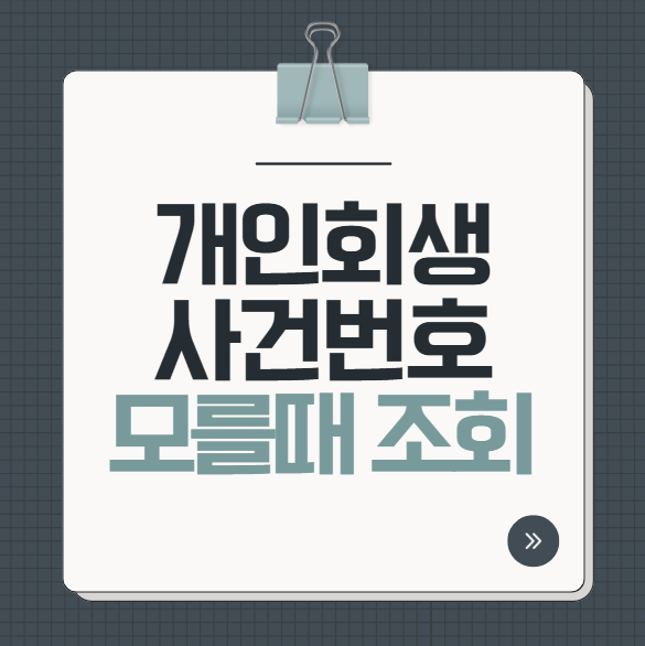 개인회생 사건번호 조회 모를때 변제금 확인 방법