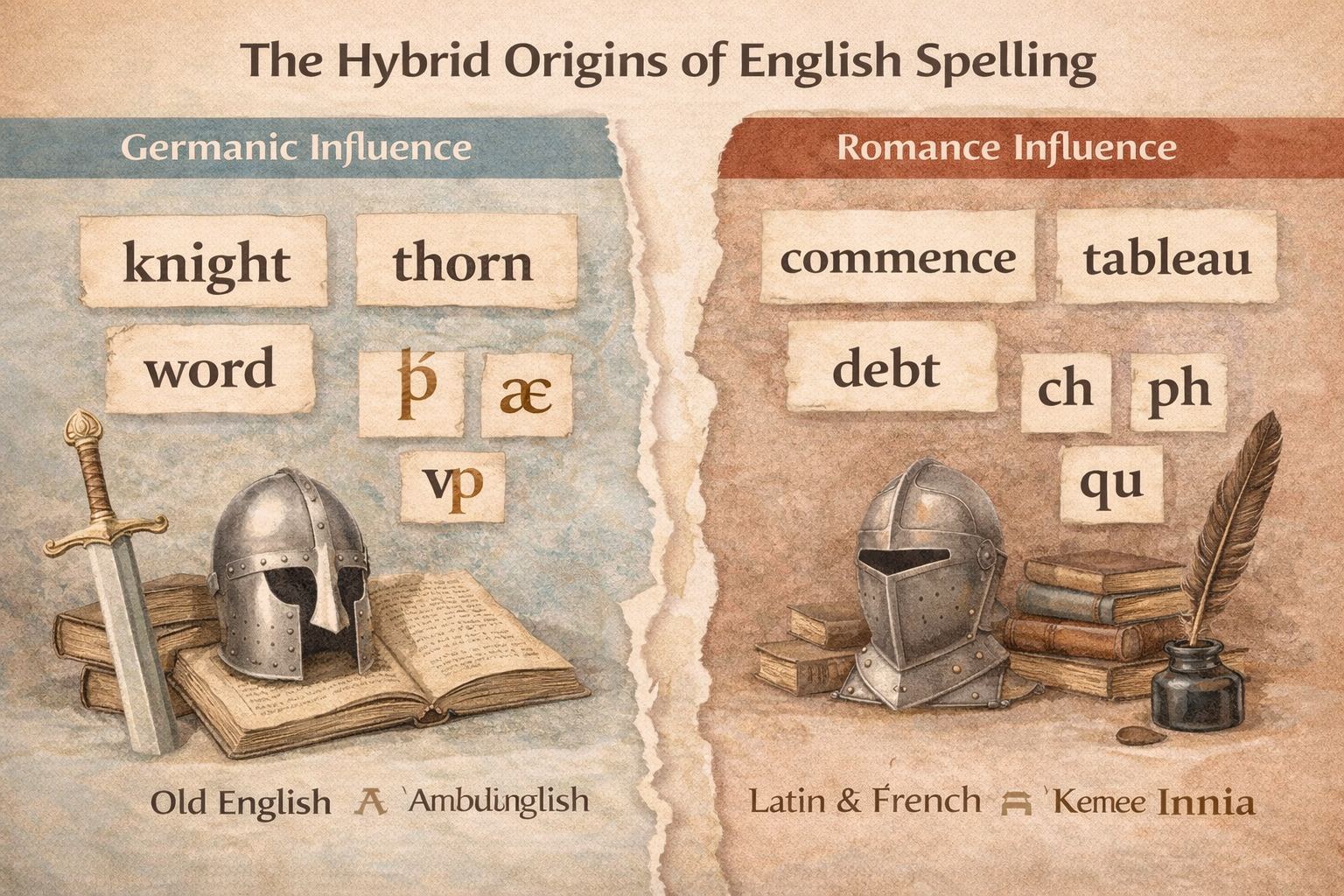 영어 철자의 혼합적 기원