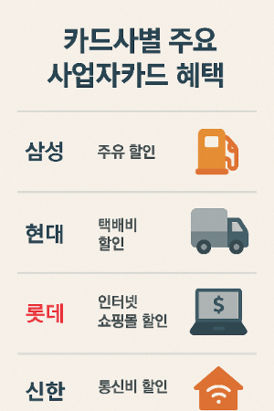 각 카드사 제공 혜택 정리표