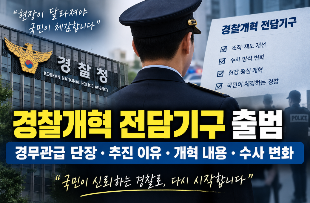 경찰개혁 전담기구|경무관급 단장·추진 이유·개혁 내용·수사 변화