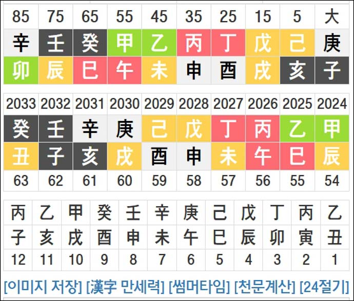 사주매니아-대운-세운-월운