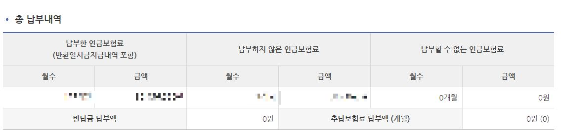 국민연금 납부내역 조회