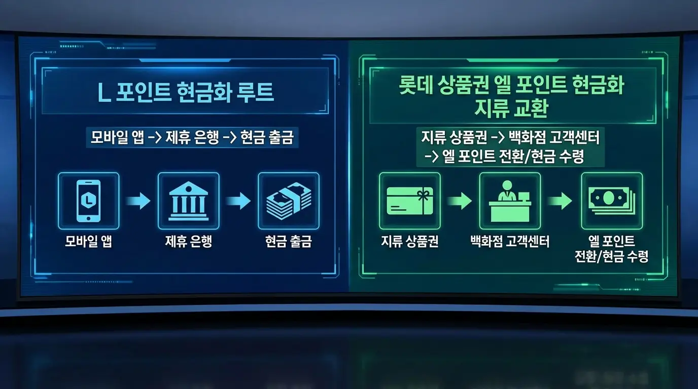 l 포인트 현금화 루트 및 롯데 상품권 엘 포인트 현금화 지류 교환 방법