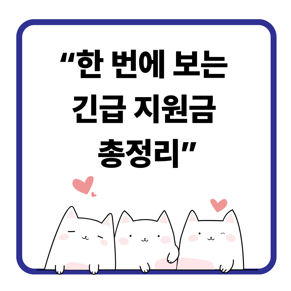 💰 긴급 지원금&middot;생계비&middot;의료비 한 번에 확인하는 초대형 가이드