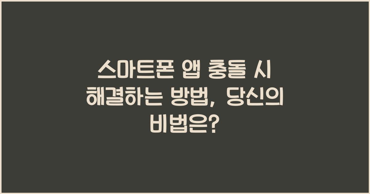 스마트폰 앱 충돌 시 해결하는 방법