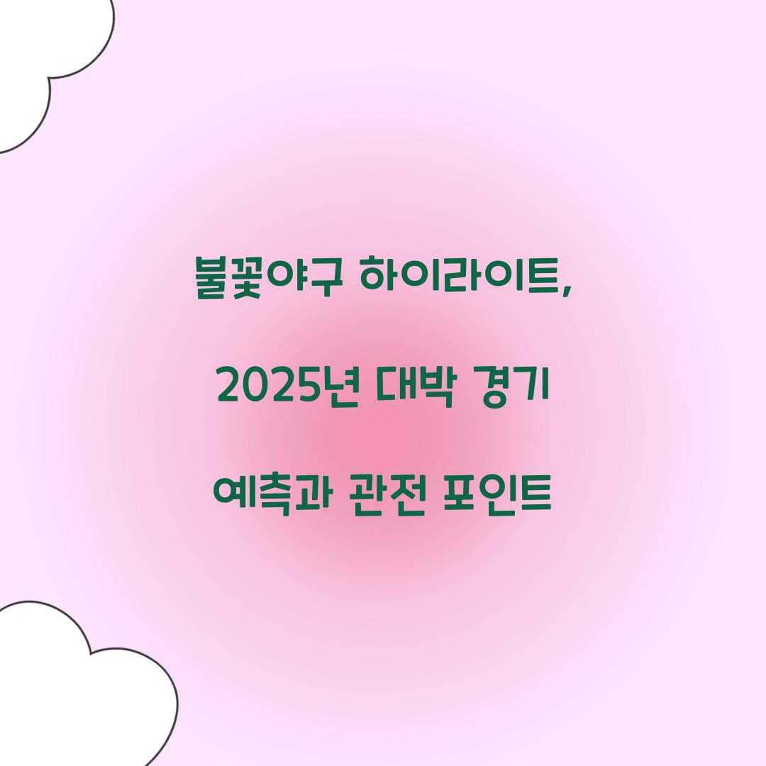 불꽃야구 하이라이트