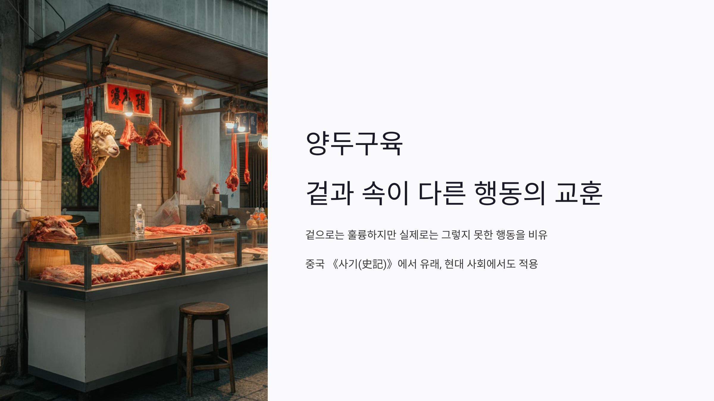 양두구육의 뜻 유래