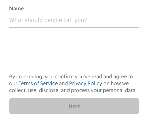 그랩에서 사용할 닉네임 설정