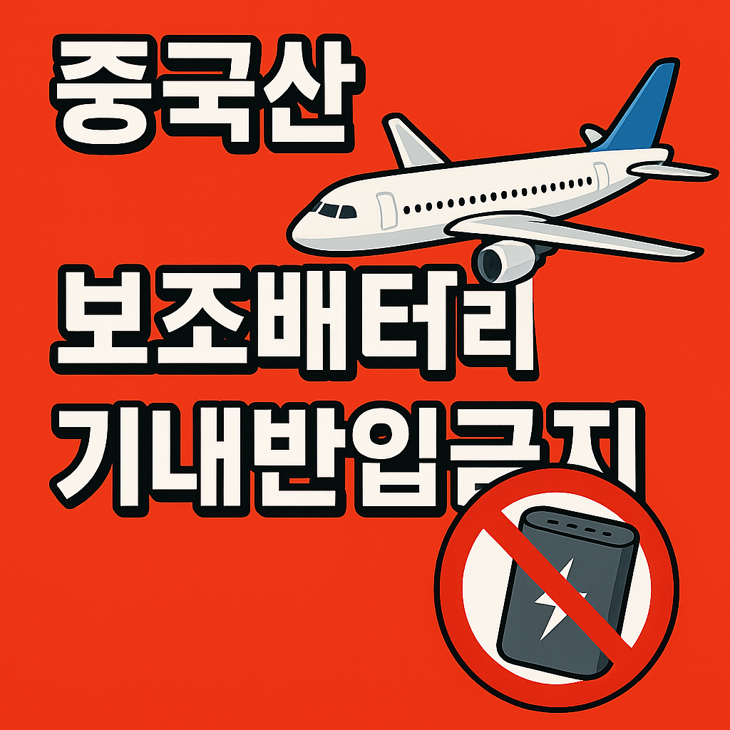 중국산 보조배터리 기내반입 금지