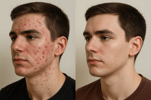 로아큐탄 복용 전후 여드름 변화 사진