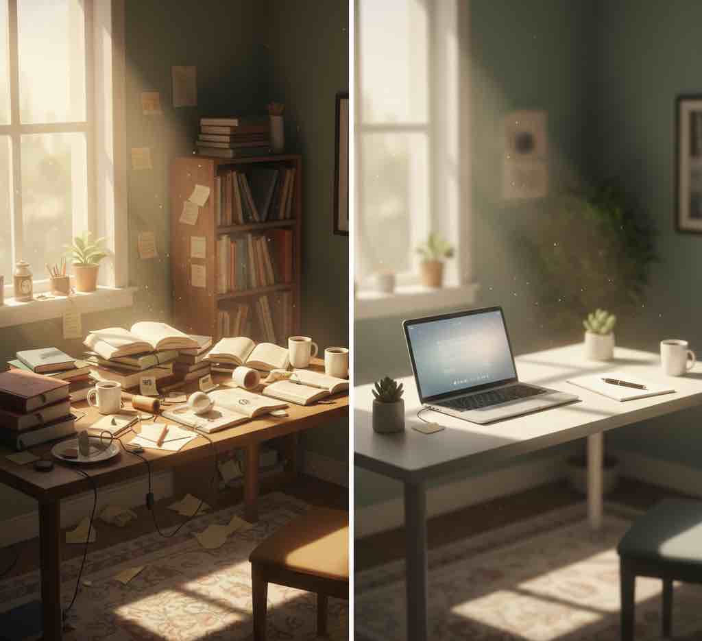 어수선한 책상 정리하기