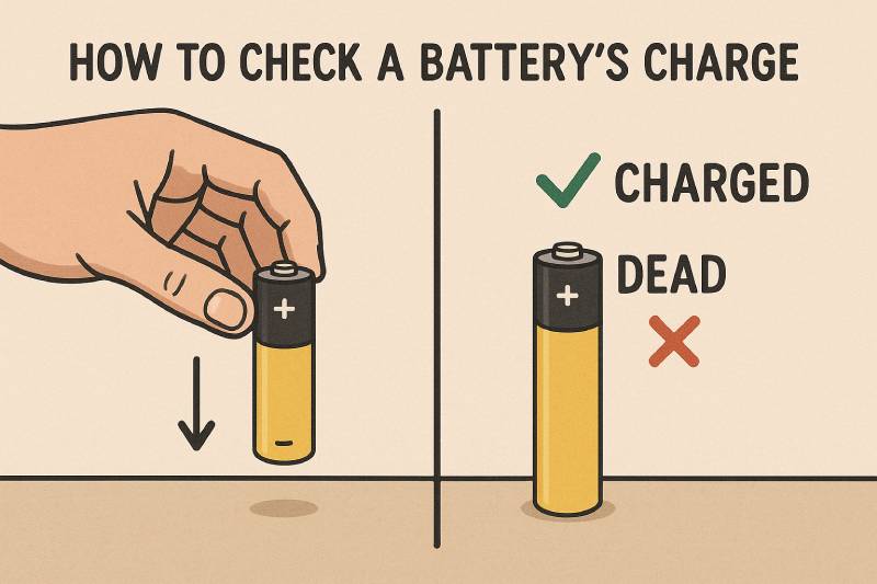 AA 건전지 잔량 확인방법, 배터리 수직 낙하 테스트로 충전 여부 판단하는 방법