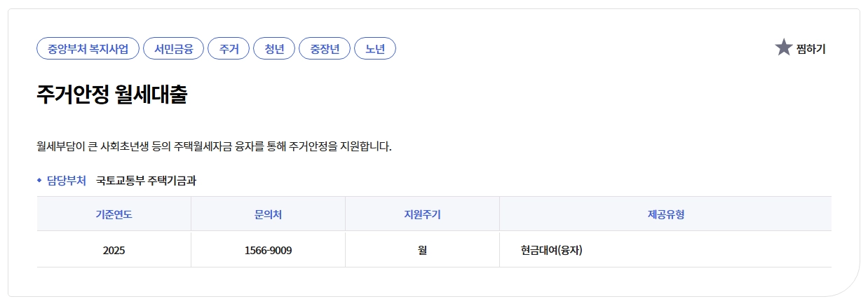 주거안정 월세대출 조건 연1.3%저금리
