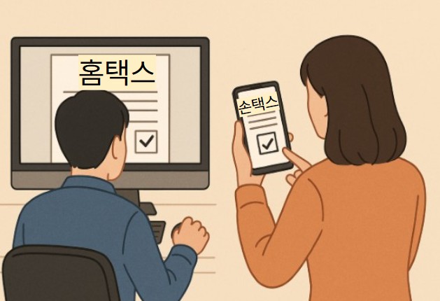 홈택스 이용 신청하는 모습