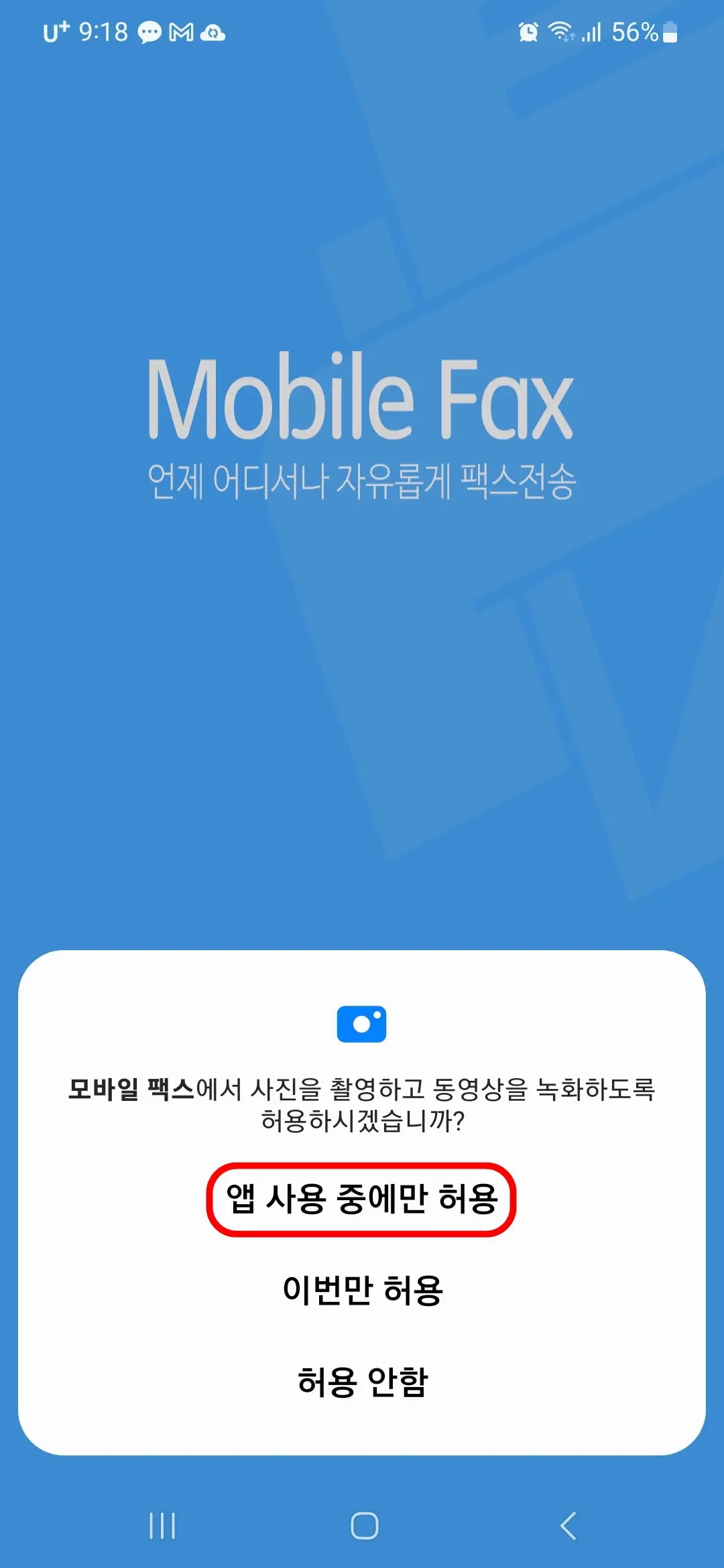 사진 촬영 허용