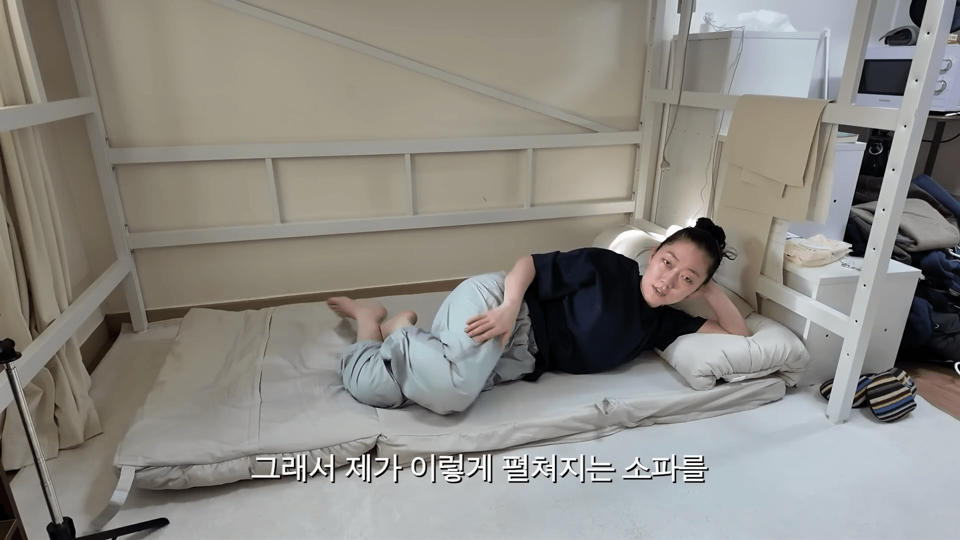 박경혜 침대 로망을 실현한 벙커 침대 설치 모습