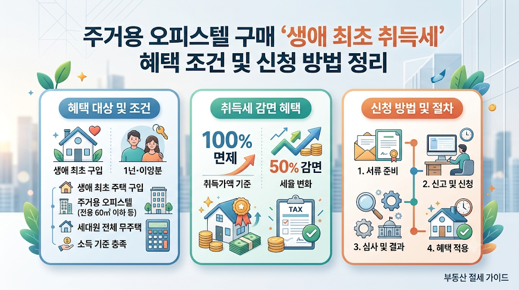 주거용 오피스텔 구매 ‘생애 최초 취득세’ 혜택 조건 및 신청 방법 정리