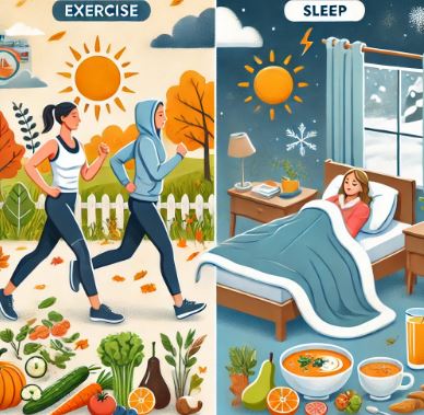 날씨 변화 별 건강 관리 관련 그림