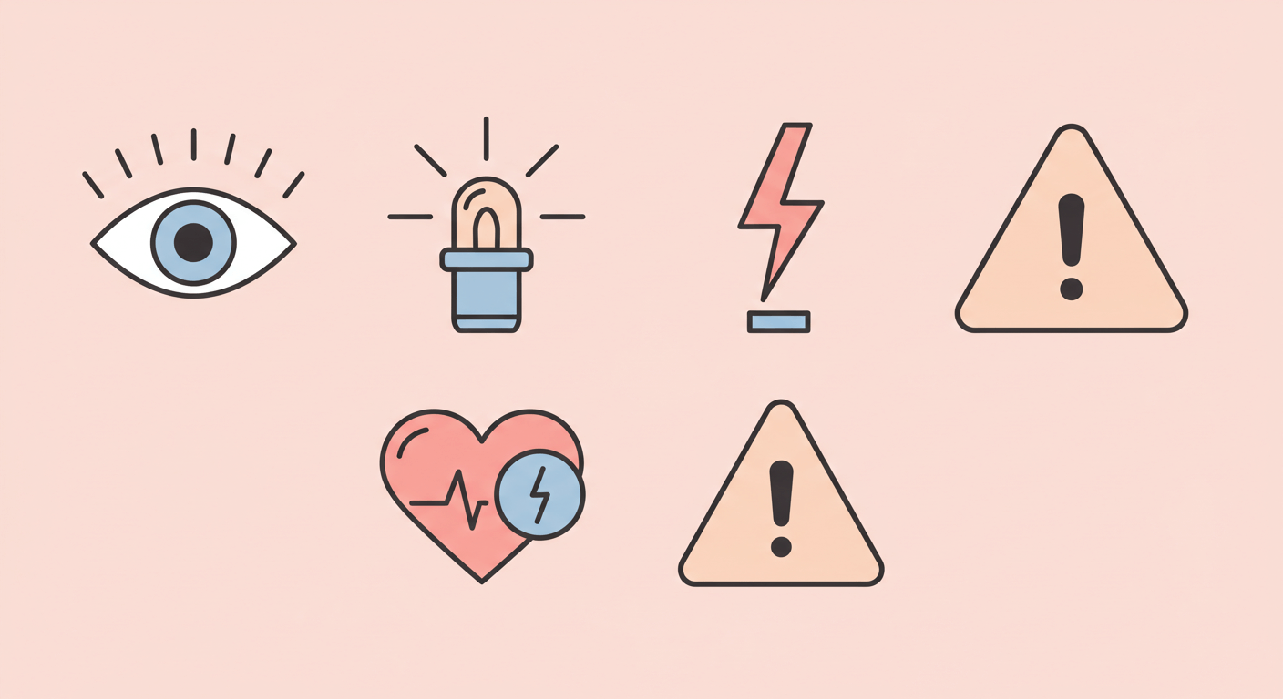 응급질환 경고신호 (비문증, 광시증, 심근경색)