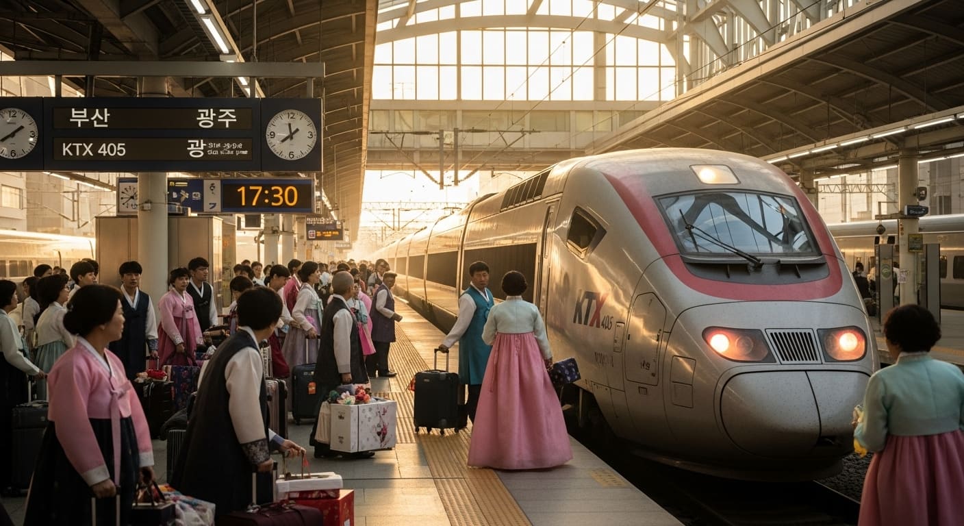 추석 연휴 운행되는 SRT 열차 출발 장면