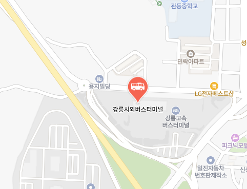 강릉시외버스터미널 위치-지도