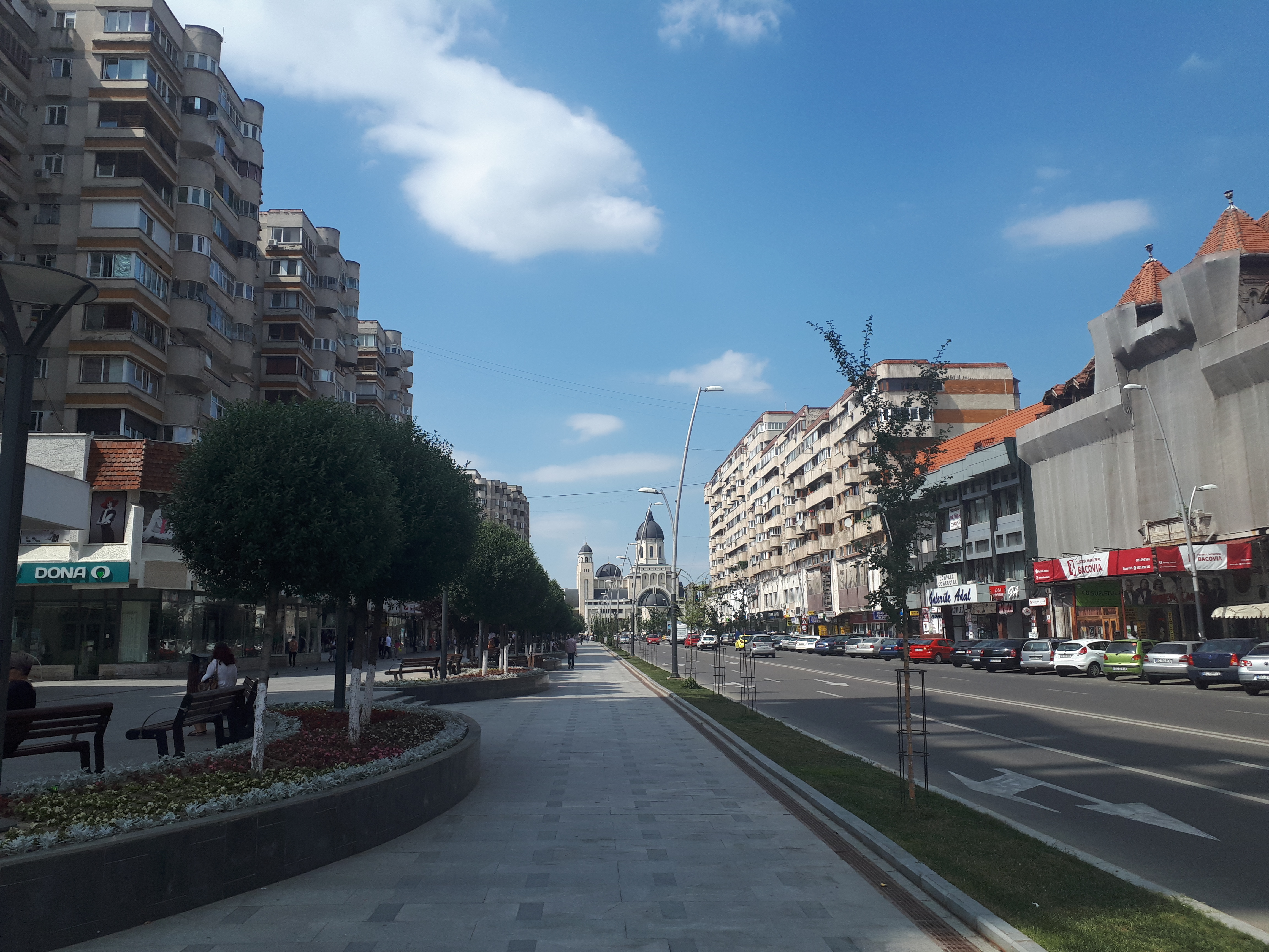 루마니아 바커우 주님의 승천 대성당과 거리