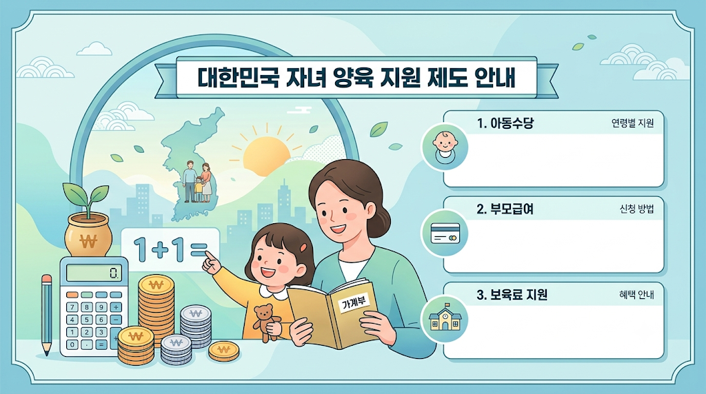 자녀장려금 소득 기준과 부양자녀 요건을 설명하는 안내 이미지