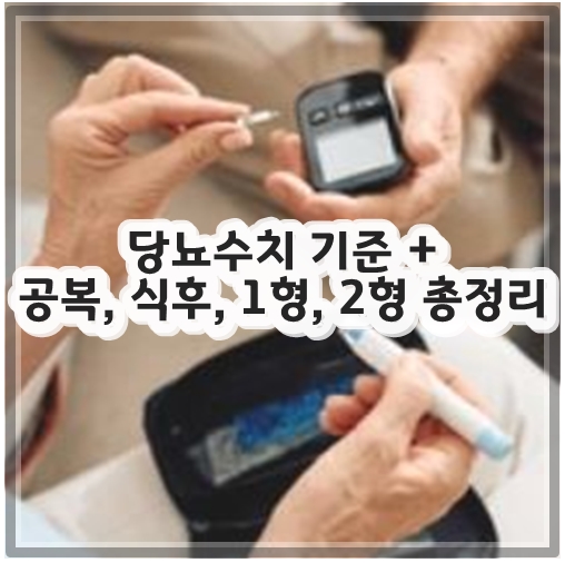 당뇨수치 기준 + 공복, 식후, 1형, 2형 총정리