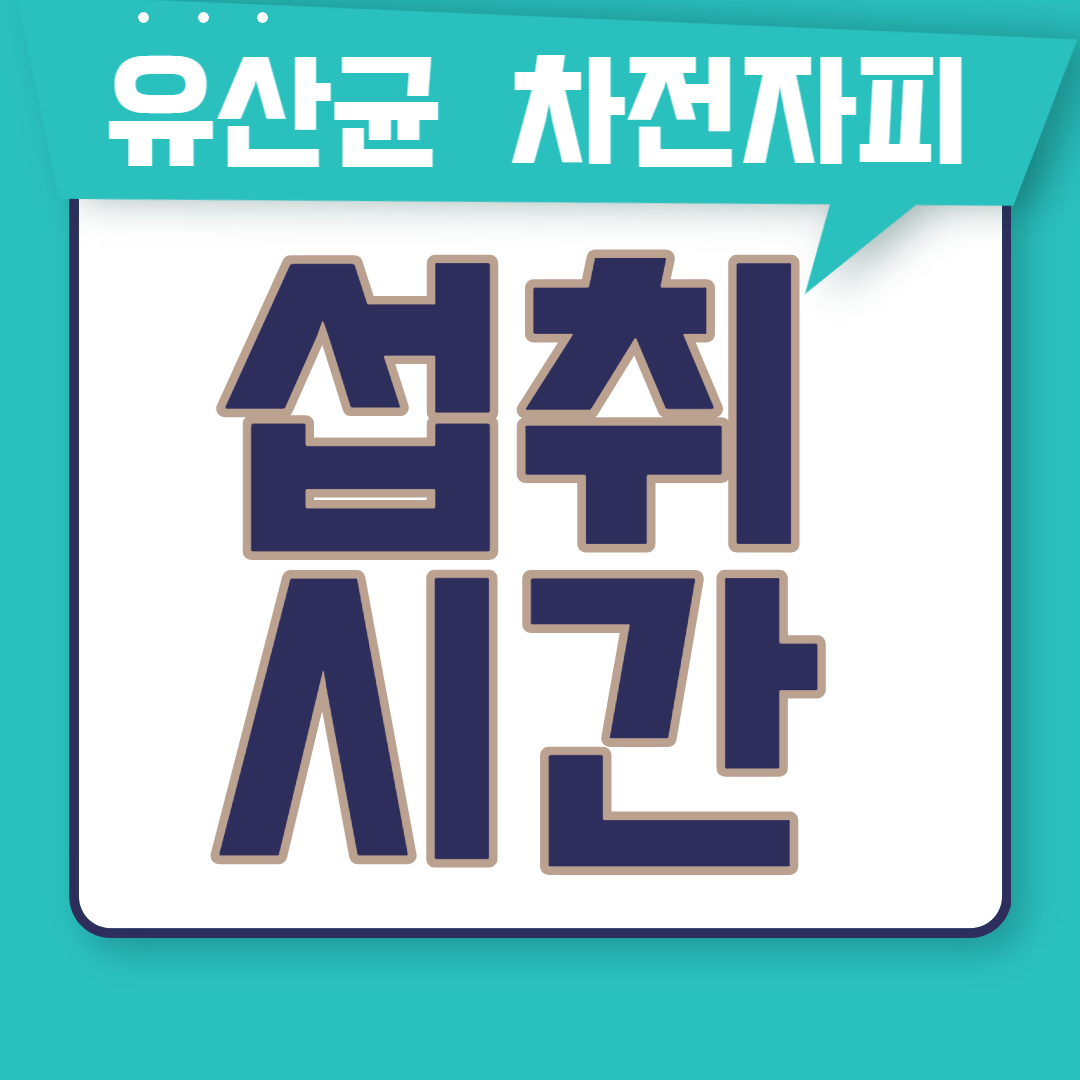 유산균 차전자피 섭취시간