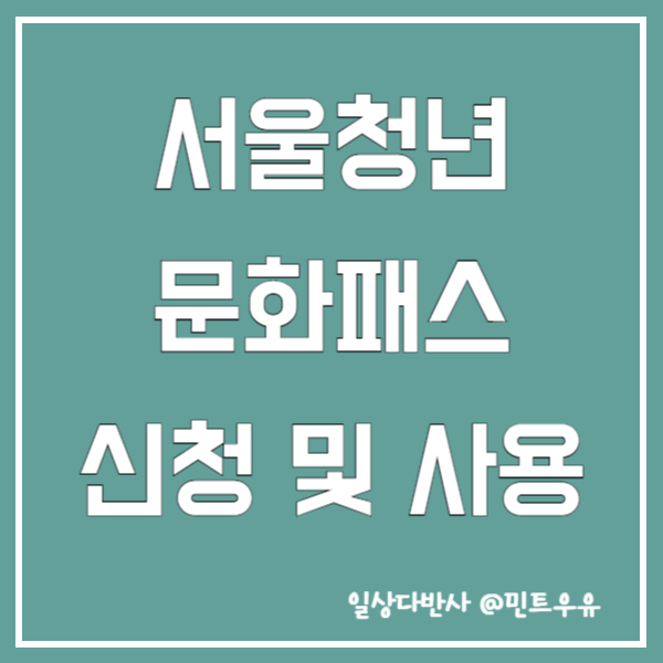 서울청년문화패스 신청 및 사용