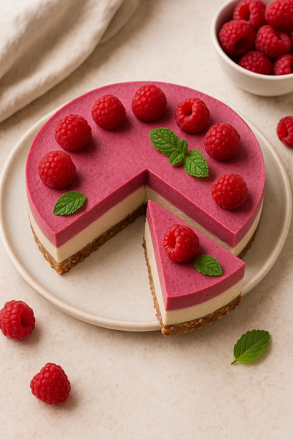 비건 라즈베리 치즈케이크