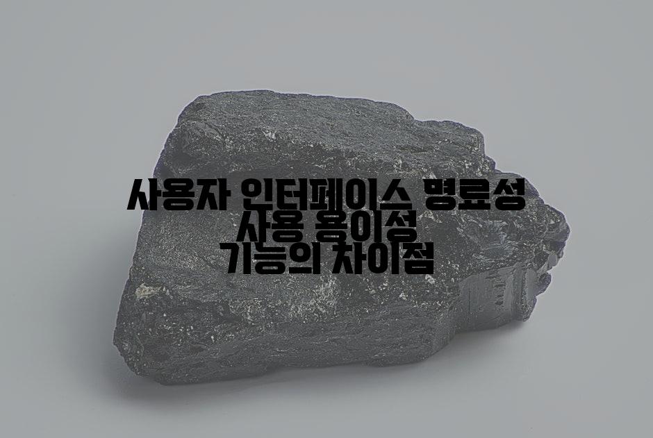 사용자 인터페이스 명료성 사용 용이성 기능의 차이점