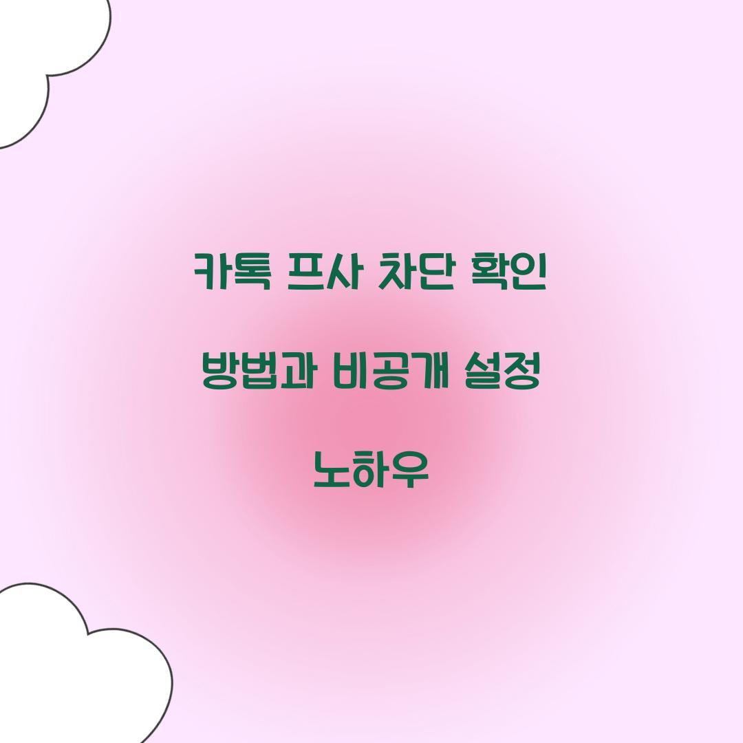 카톡 프사 차단